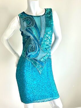 Niteline Sequin Beaded Cocktail Dress